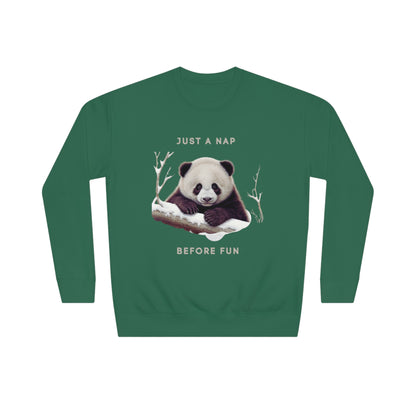 Lazy Panda Nap Before Fun Sweatshirt | Embrace Cozy Relaxation Sweatshirt Forest Green 2XL 