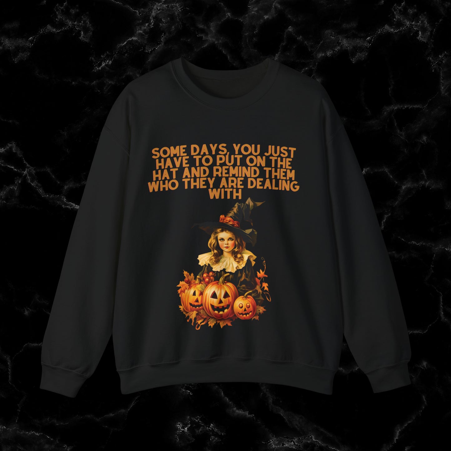 Witchy Vibes with Witch Quote Halloween Sweatshirt - Perfect for Her Sweatshirt S Black 