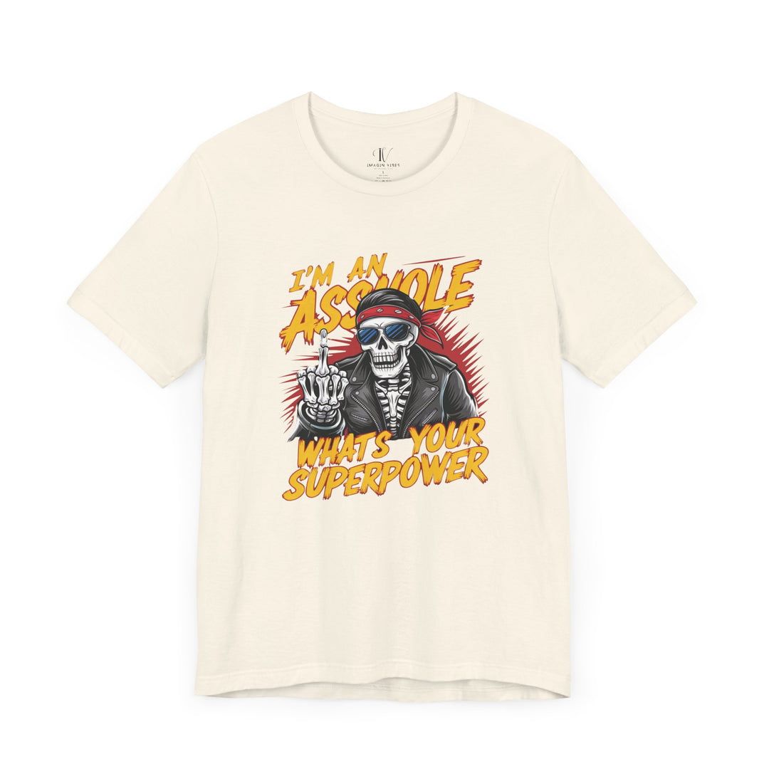 Skeleton Biker Tee T-Shirt Printify Natural XS