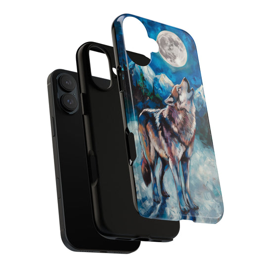 Wolf Howling Tough Case - Impressionist Style Phone Case Printify