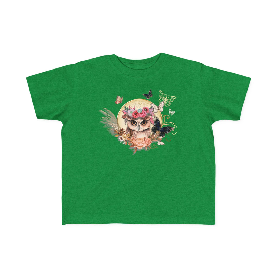 Toddler Tee - Playful Owl and Butterfly Kids clothes Printify Vintage Green 2T