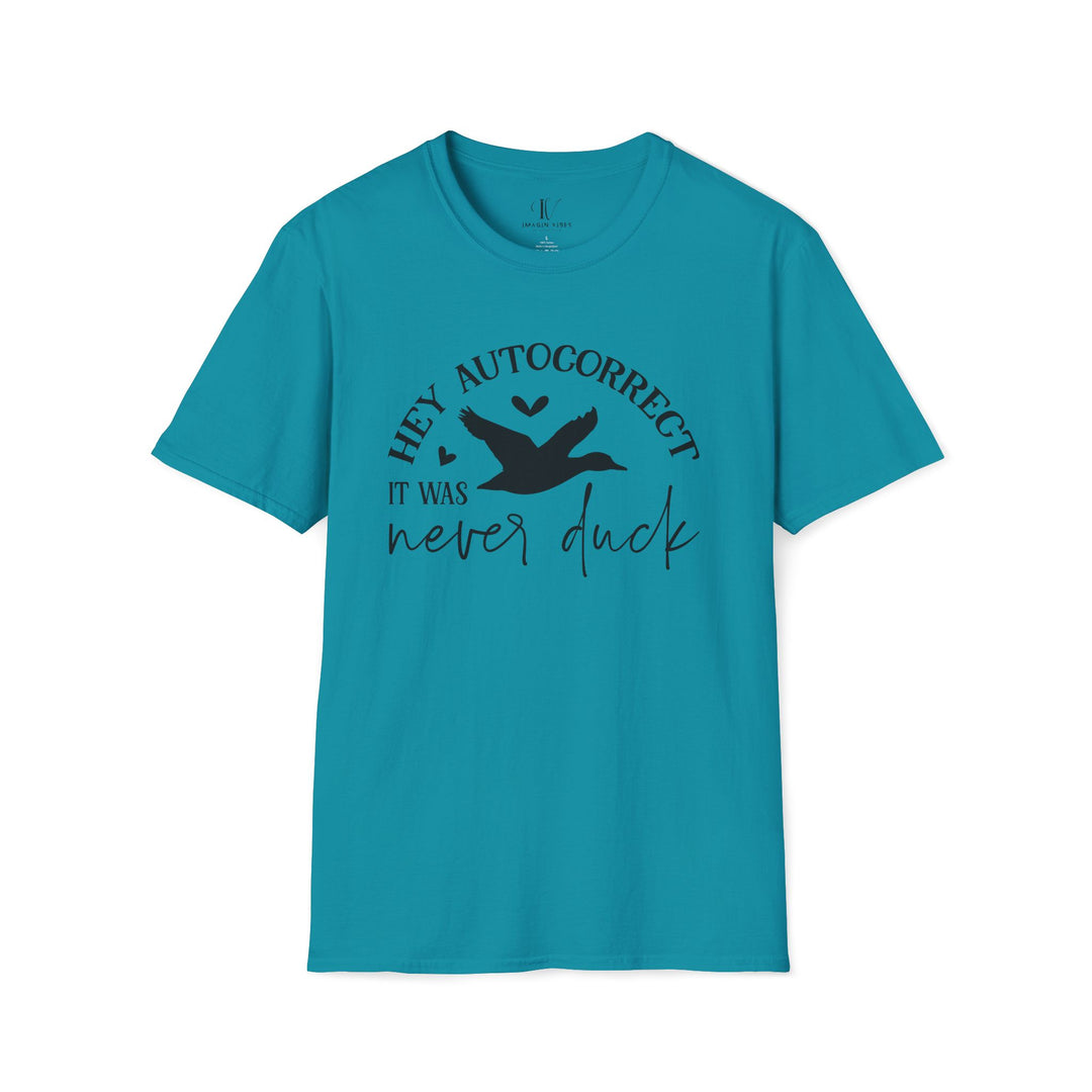 Humorous Autocorrect Duck T-Shirt T-Shirt Printify Tropical Blue S