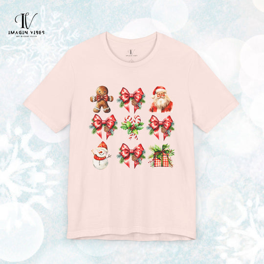 Christmas Unisex Tee Festive Santa Gingerbread Snowmen