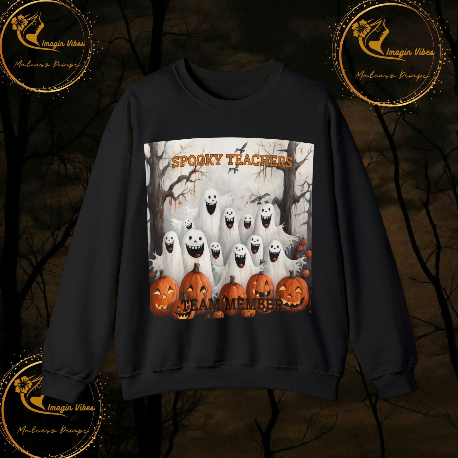 Spooky Teachers Sweatshirt | Feral Halloween | Halloween Fun | Halloween Spooky Sweatshirt Sweatshirt S Black 