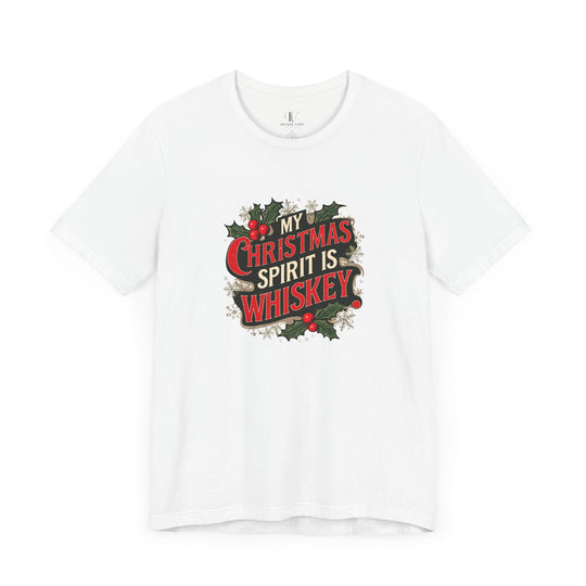 Christmas Spirit Whiskey Tee T-Shirt Printify White XS