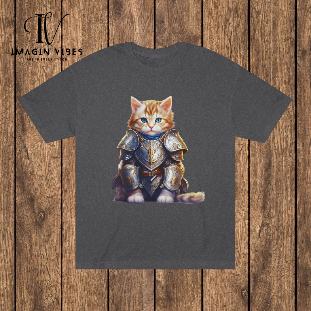 Imagin Vibes: Feline Defender Tee T-Shirt Charcoal Heather S 