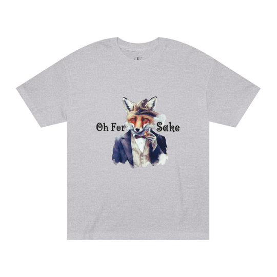 Fox Graphic Tee with 'Oh For Sake' Quote T-Shirt Printify Athletic Heather S