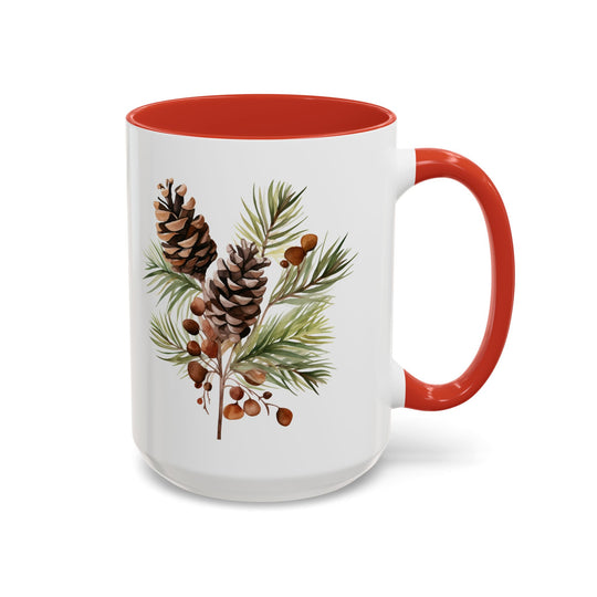 Pine Cone & Branch Accent Coffee Mug