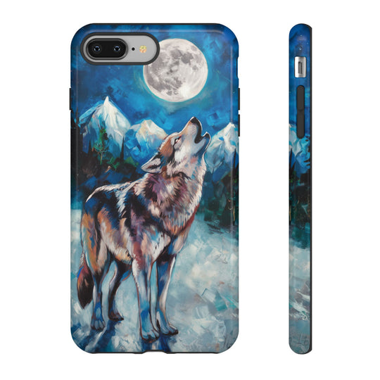 Wolf Howling Tough Case - Impressionist Style Phone Case Printify