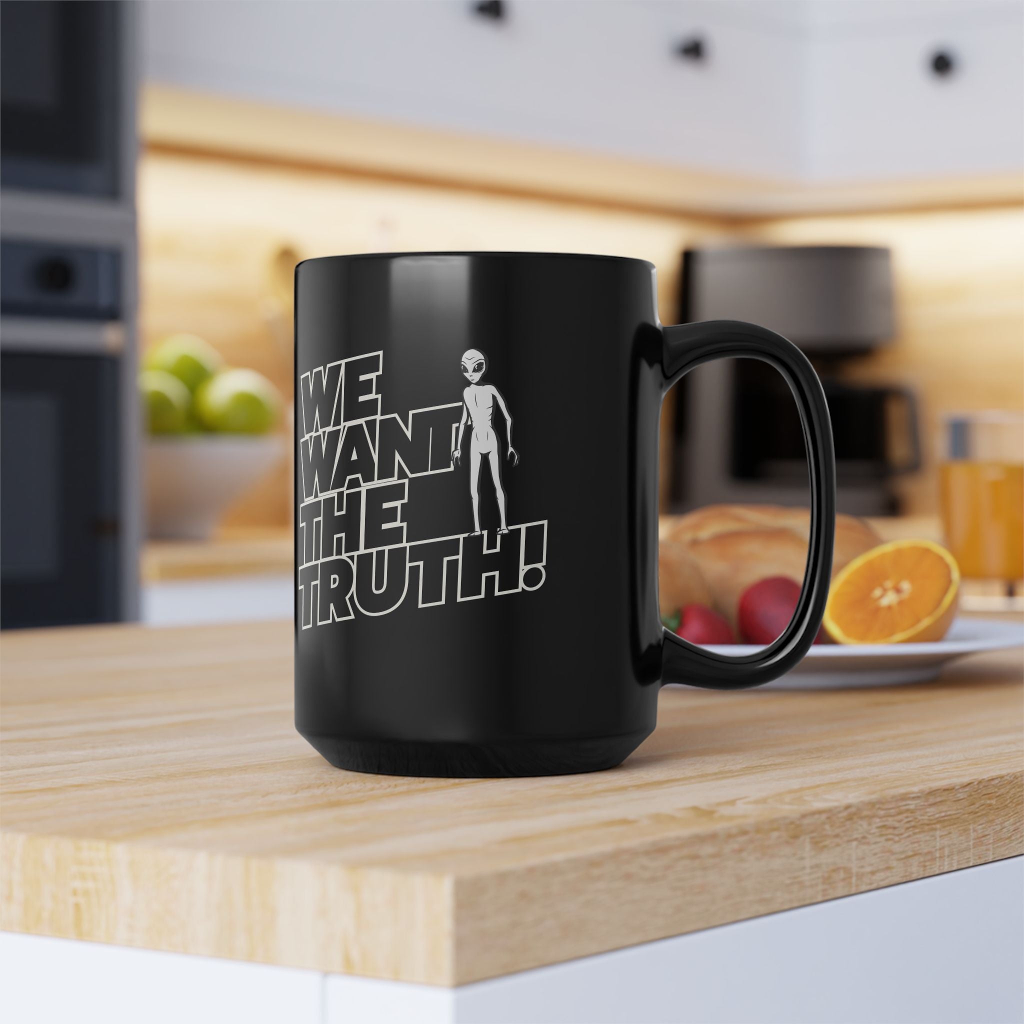 We Want the Truth mug, alien mug 11oz Mug Printify