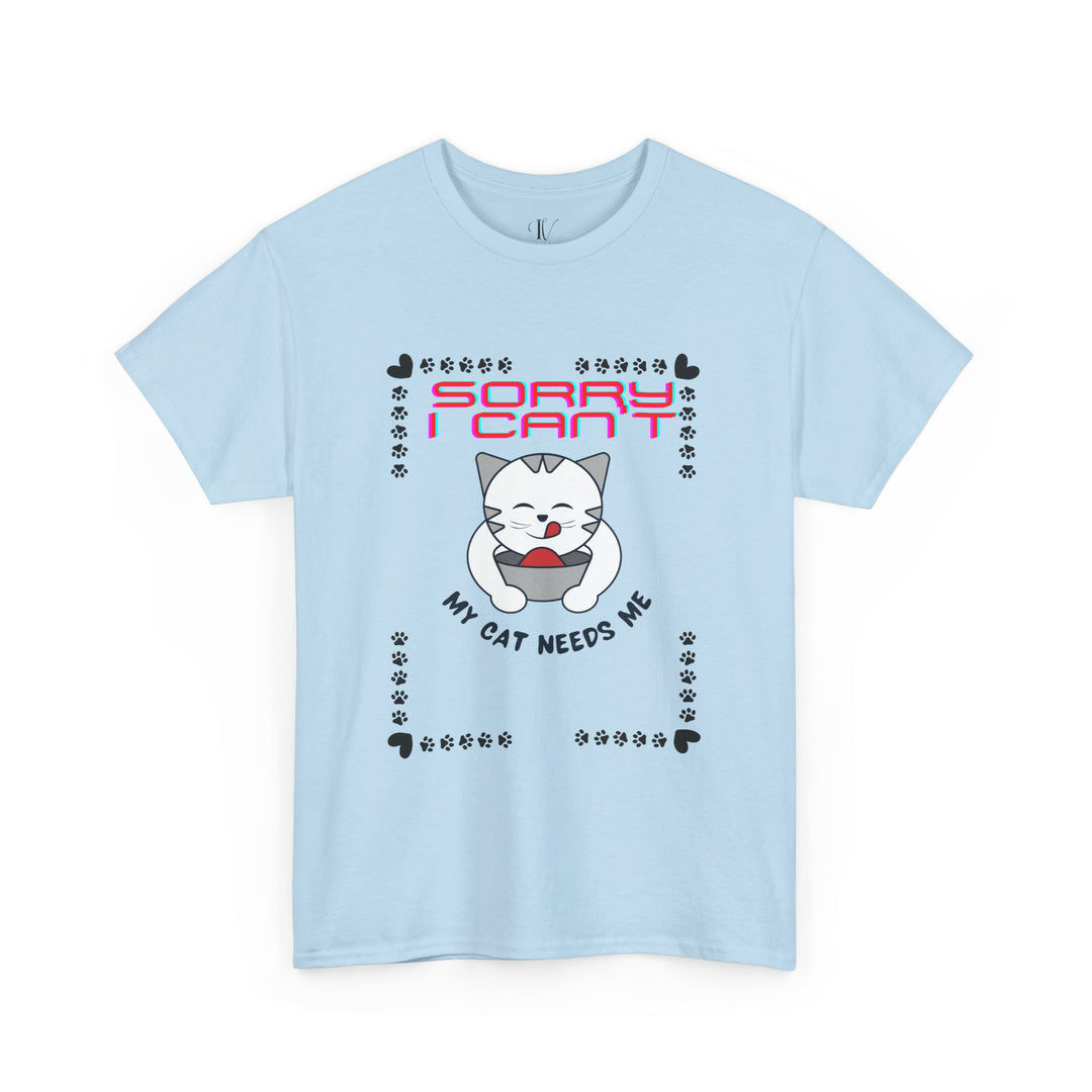 Cat Tee - Playful and Cute Minimalist T-Shirt Printify Light Blue S