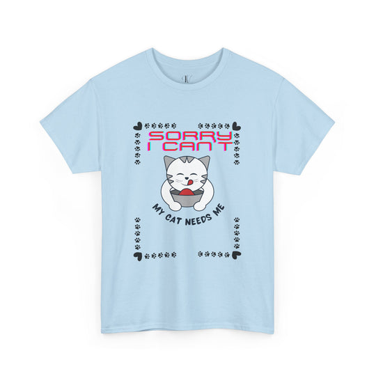 Cat Tee - Playful and Cute Minimalist T-Shirt Printify Light Blue S