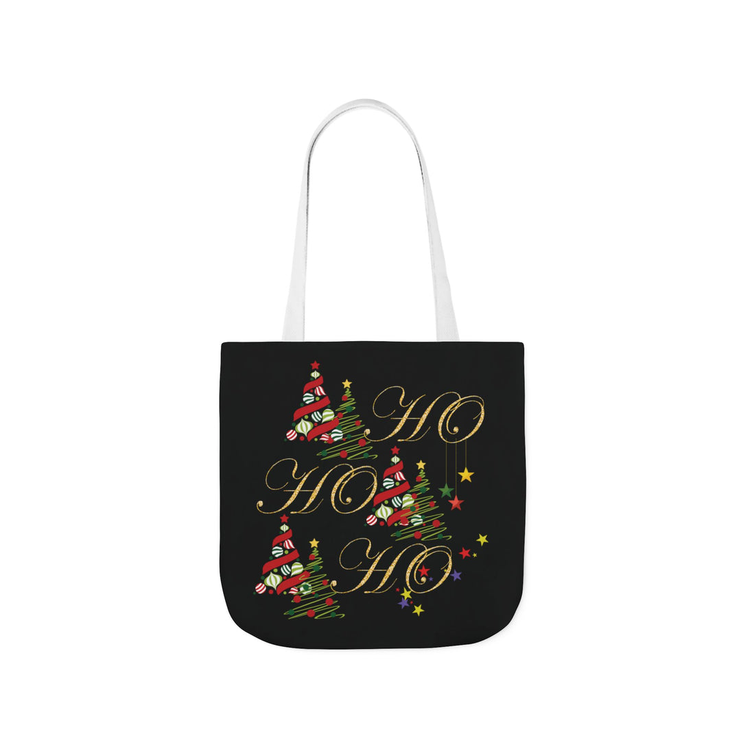 Ho Ho Ho Christmas Canvas Tote Bag Accessories Printify 16" × 16'' White