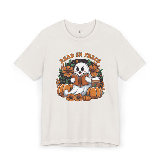 "Read In Peace" Cute Ghost Halloween Reader T-Shirt