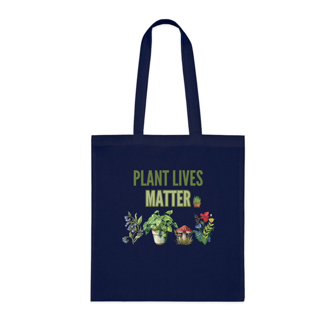 Plant Tote Bag - 'PLANT LIVES MATTER' Nature-Inspired Bags Printify One size Navy Blue