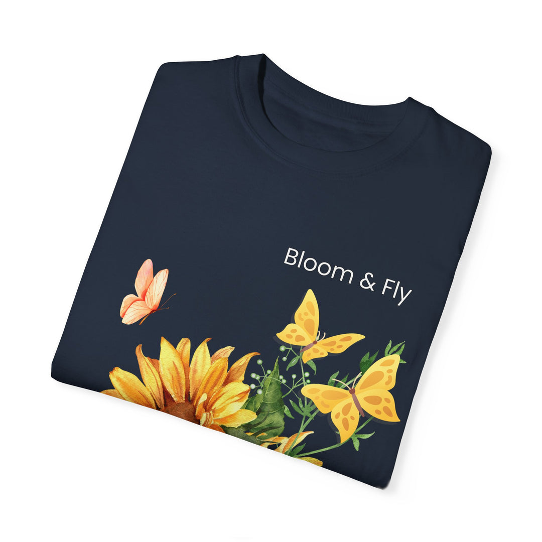 Sunflower T-shirt - Bloom & Fly Nature-Inspired Tee T-Shirt Printify