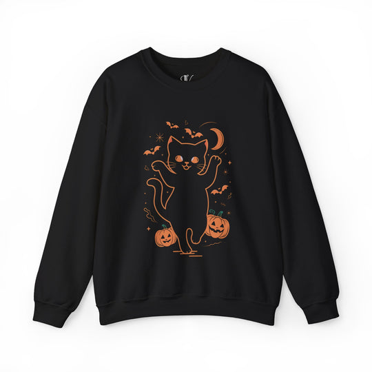 Spooky Cat & Pumpkins Halloween Sweatshirt