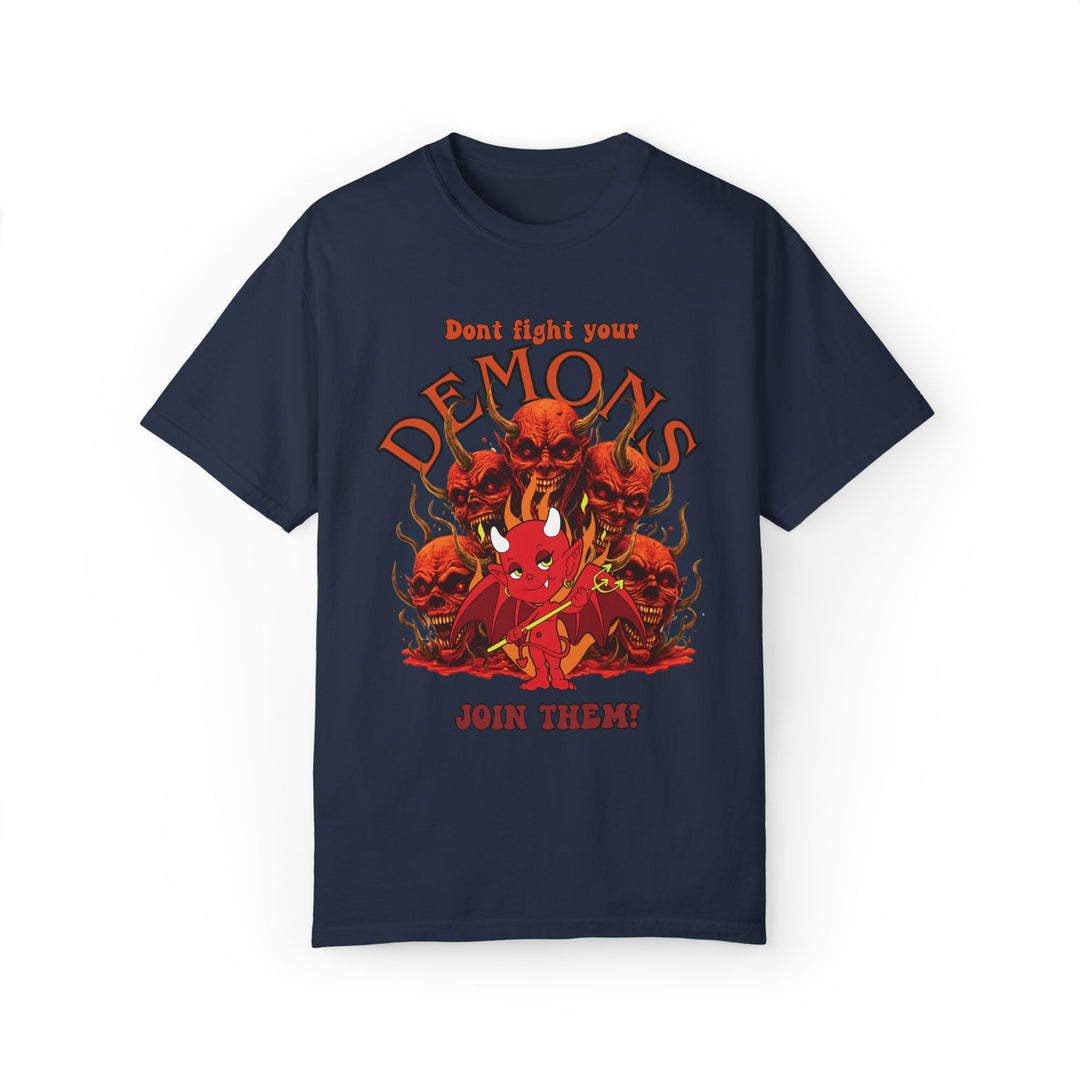 Demon Graphic T-shirt T-Shirt Printify Navy S