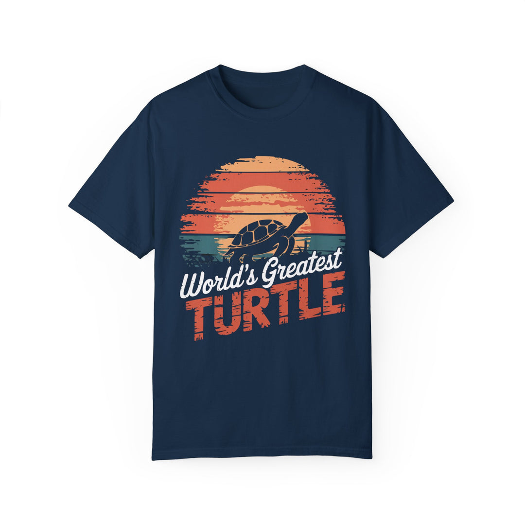 Turtle Sunset T-shirt T-Shirt Printify True Navy S