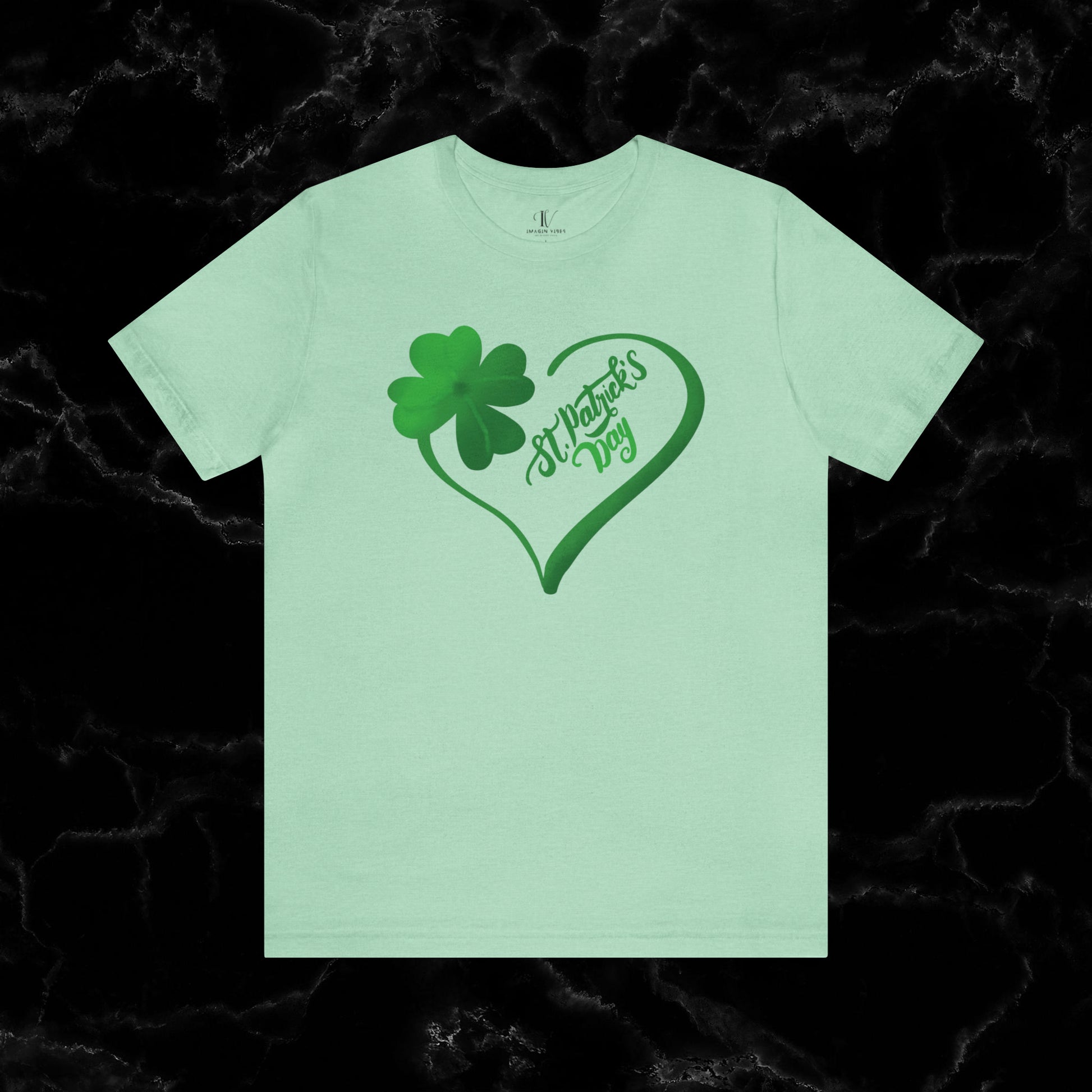 Lucky Saint Patrick's Day Shirt - St. Paddy's Day Lucky Irish Shamrock Leaf Clover Flag Beer T-Shirt T-Shirt Heather Mint XS 