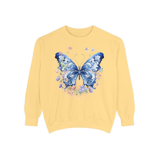 Butterfly Watercolor Unisex Sweatshirt - Ethereal and Artistic Sweatshirt Printify Butter S