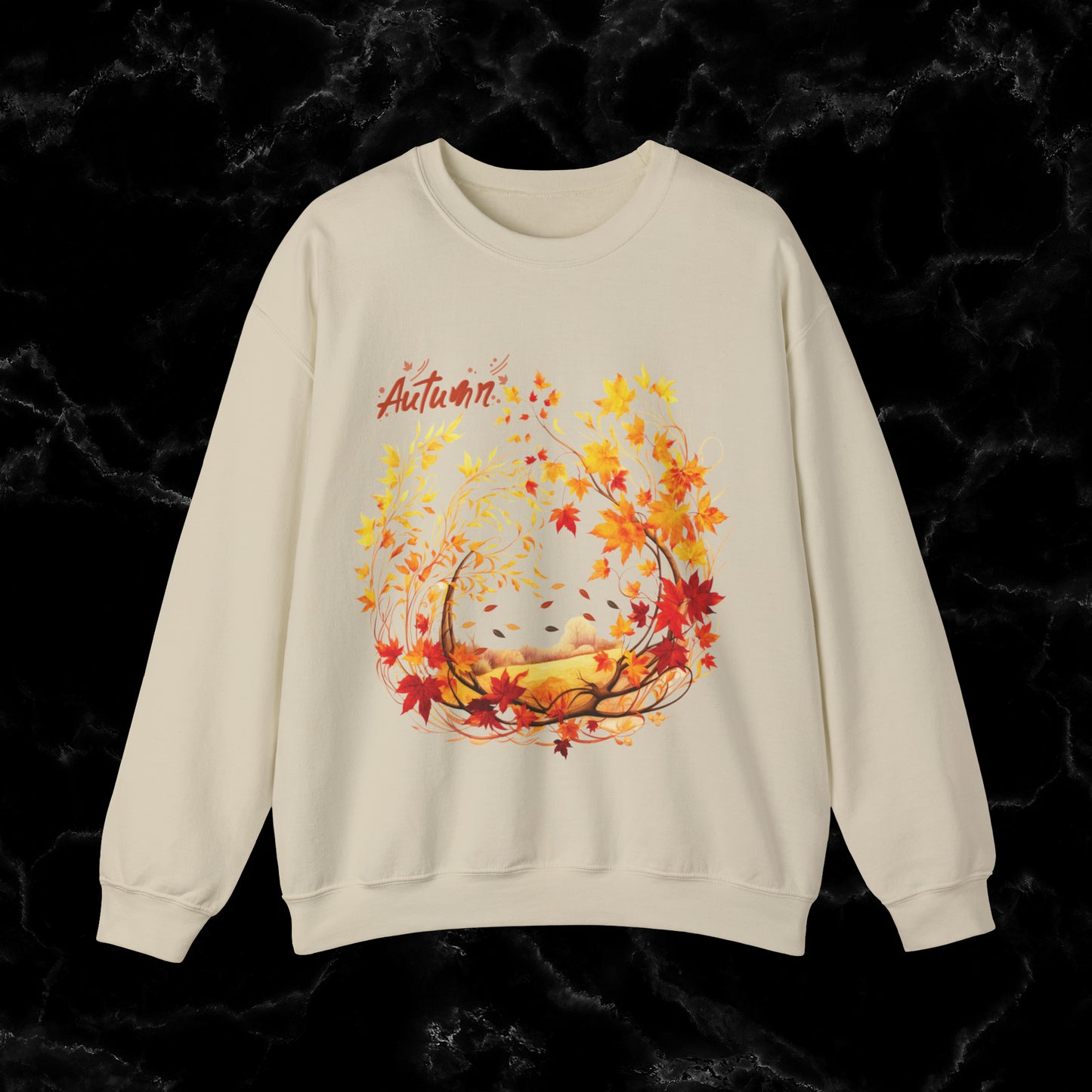 Autumn Sweatshirt | Fall Design | Fall Seasonal Sweatshirt | Autumn Lover Gift Sweatshirt S Sand 