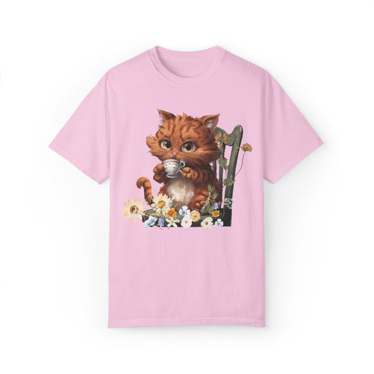 Cat Tea Time T-shirt T-Shirt Printify Blossom S