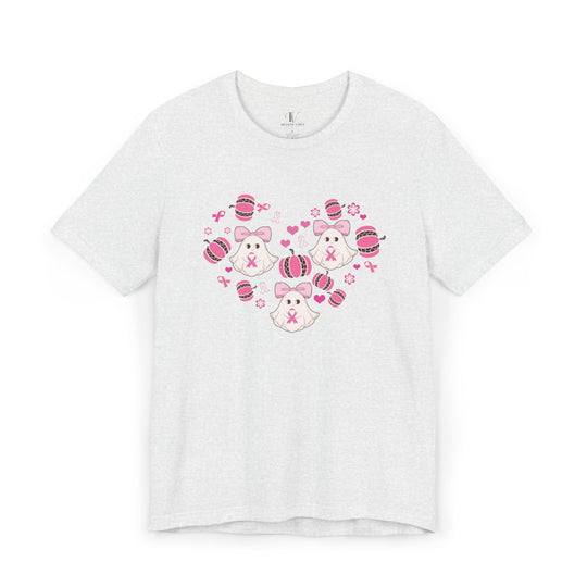 Ghosts and Pumpkins Breast Cancer Support T-Shirt