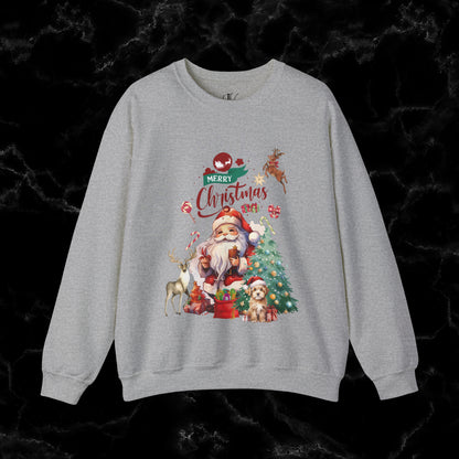 Merry Christmas Sweatshirt | Christmas Shirt - Matching Christmas Shirt - Santa Claus Merry Christmas Sweatshirt - Holiday Gift - Christmas Gift Sweatshirt S Sport Grey 