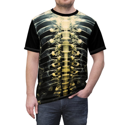 Wear Art with Our Torsion Human Body X-Ray All Over Print T-Shirt - Unique and Strikingly Detailed Design for Medical and Art Enthusiasts All Over Prints White stitching 4 oz. S