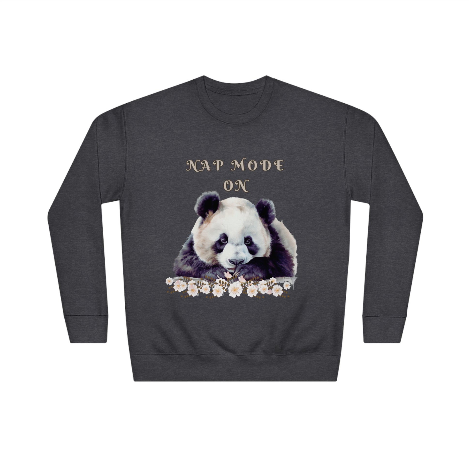 Lazy Panda Nap Mode Sweatshirt | Embrace Cozy Relaxation | Panda Lover Gift - Cozy Sweatshirt Sweatshirt Charcoal Heather S 