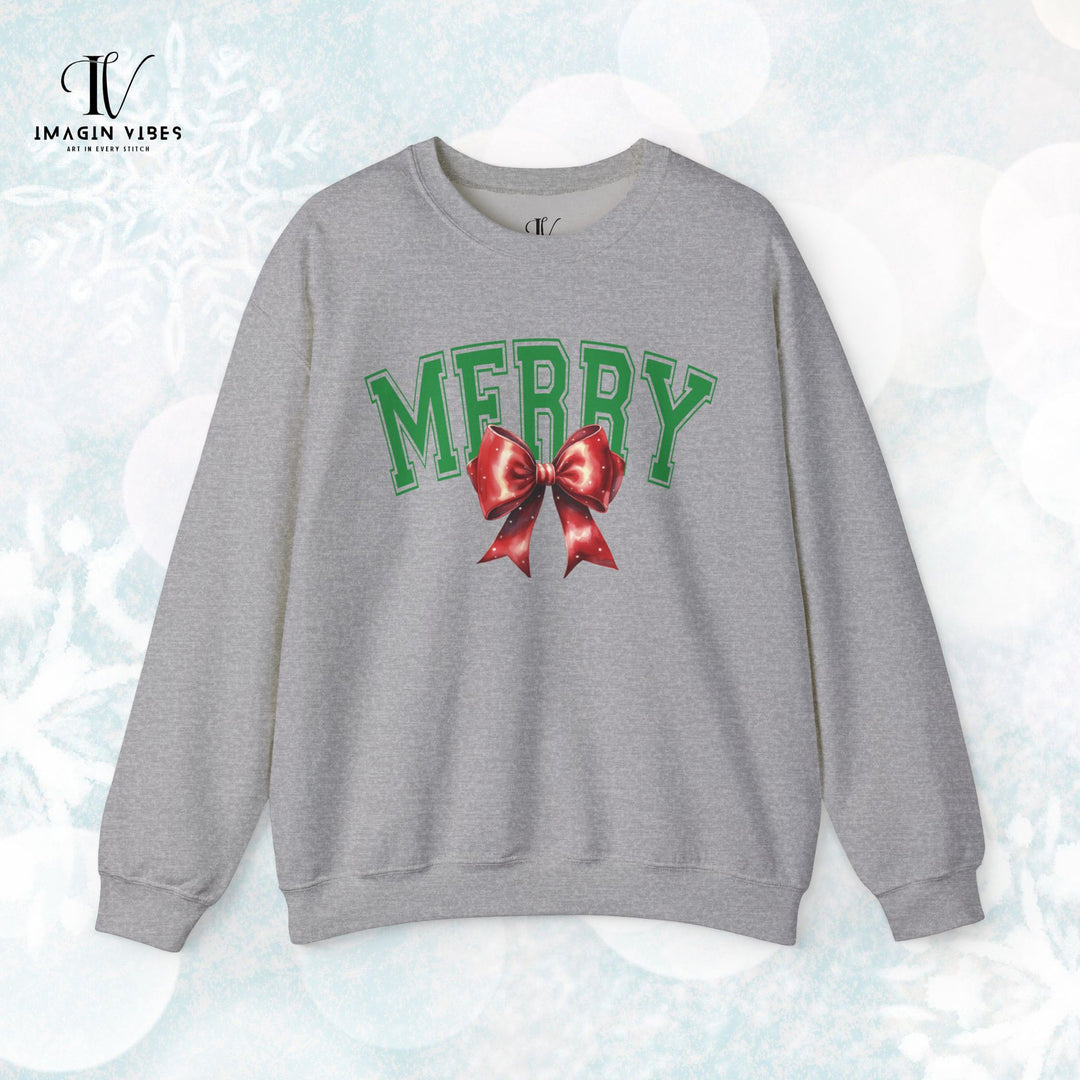 Merry Coquette Bow Christmas Sweatshirt