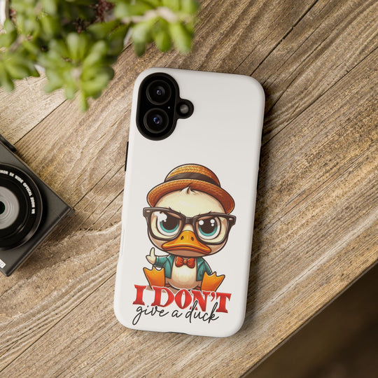 Funny Duck Tough Case Phone Case - I Don't Give a Duck Phone Case Printify iPhone 16 Plus Matte