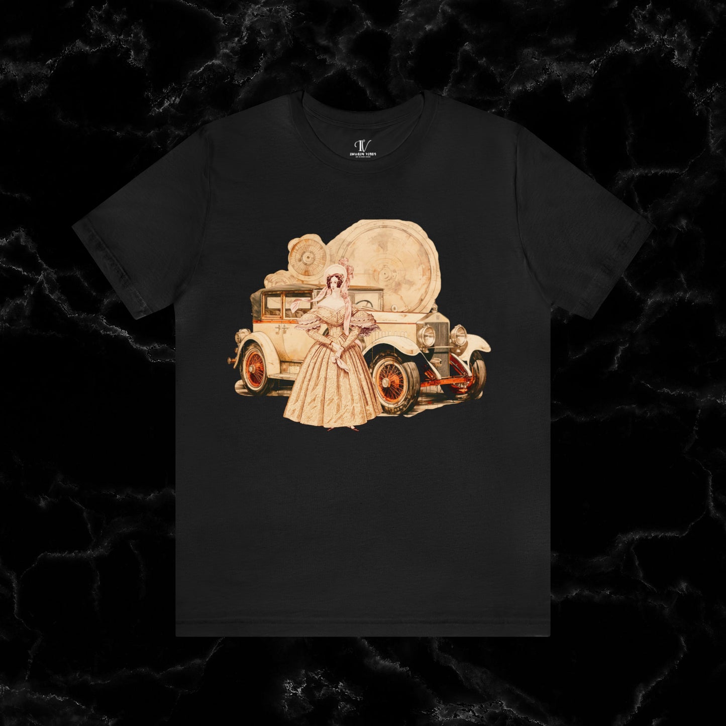 Ride in Style: Vintage Car Enthusiast T-Shirt with Classic Wheels and Timeless Appeal T-Shirt Black S 