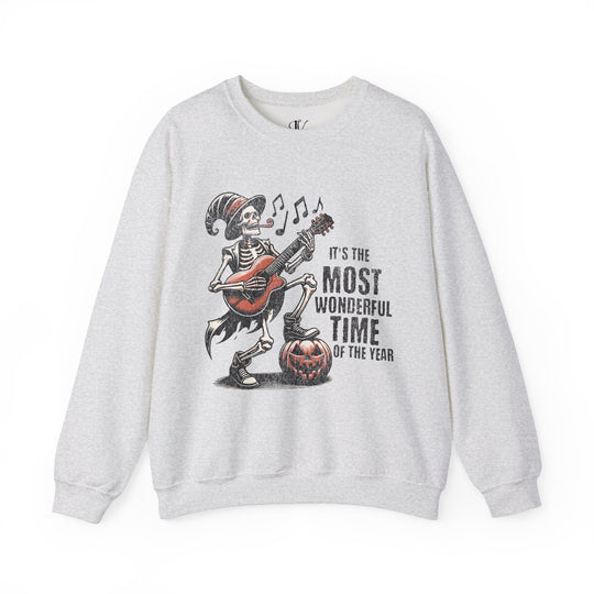 Skeleton Whimsical Crewneck Sweatshirt for Halloween and Fall