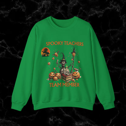 Spooky Teachers Sweatshirt - Embrace Feral Halloween Fun with this Halloween Spooky Sweatshirt for a Hauntingly Stylish Look Sweatshirt S Irish Green 