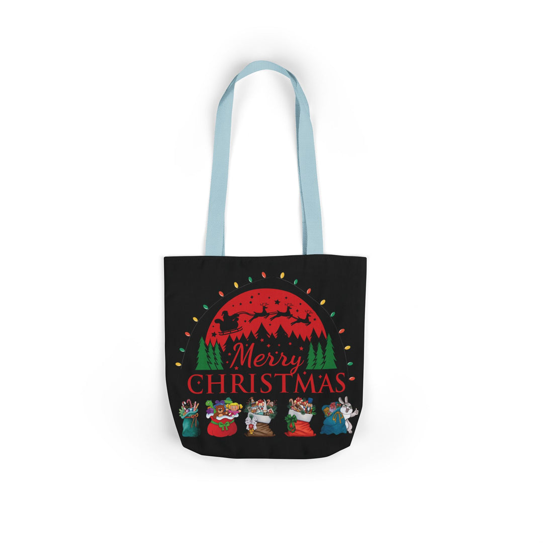 Merry Christmas Tote Bag Accessories Printify 13" × 13'' Light blue