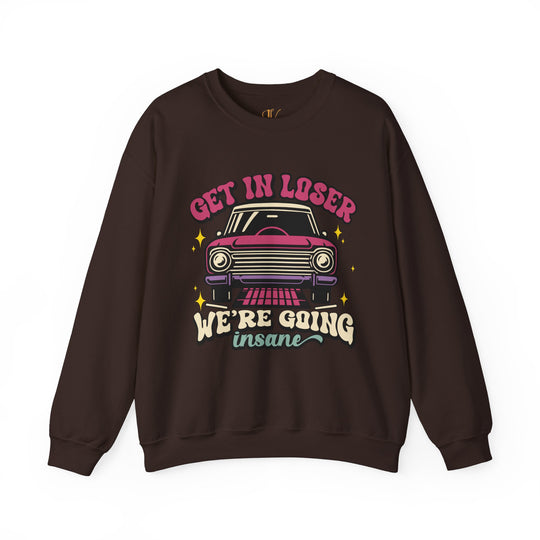 Crewneck Sweatshirt Get In Loser Retro Sweatshirt Printify S Dark Chocolate