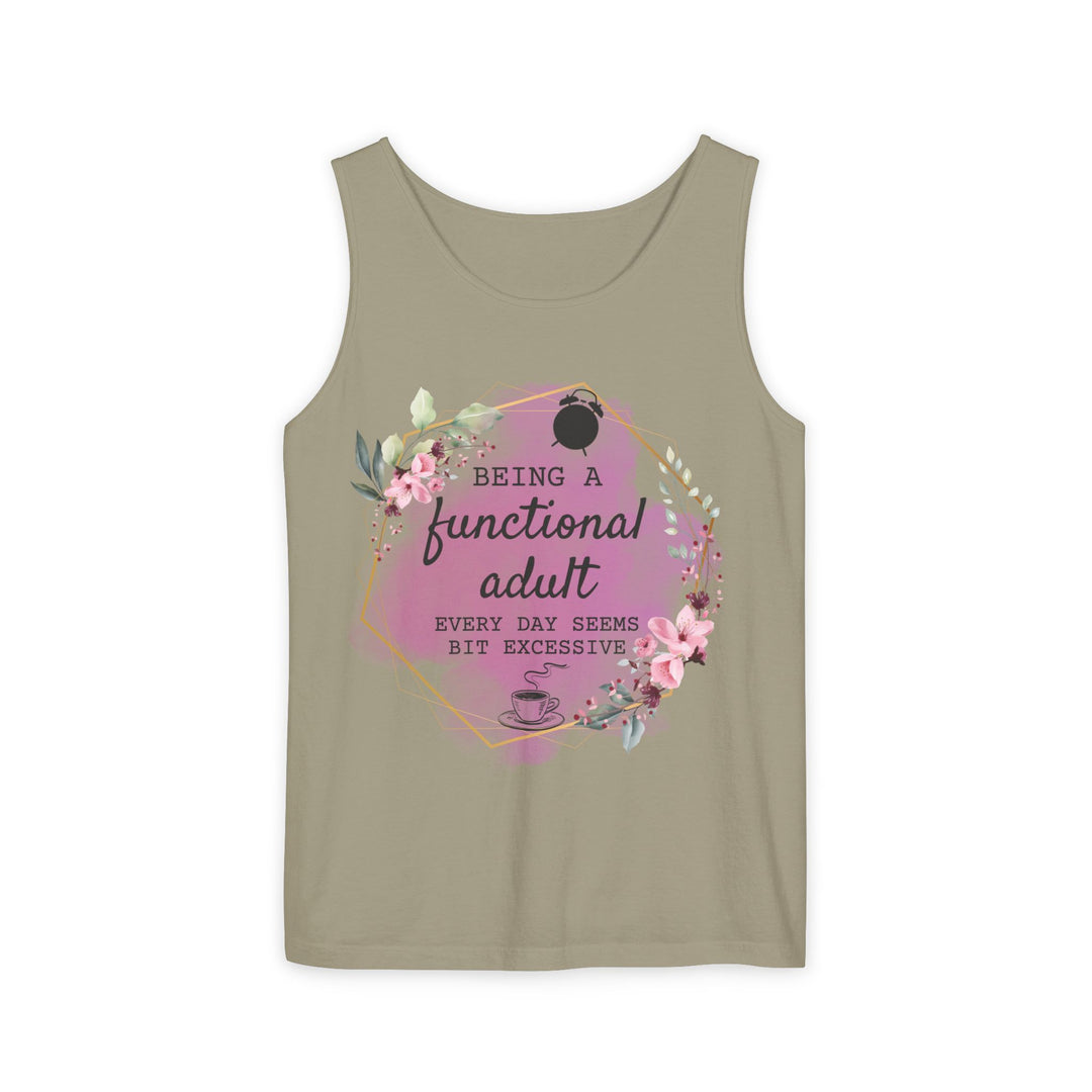 Tank Top: Humorous and Relatable Adulting Tank Top Printify Sandstone S