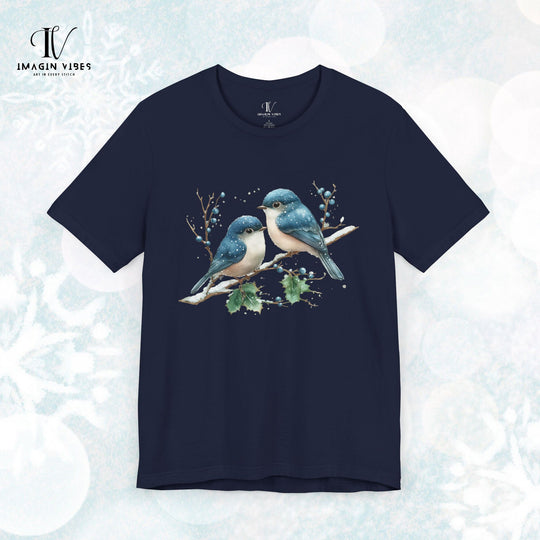 Winter Blue Jay Birds T-shirt