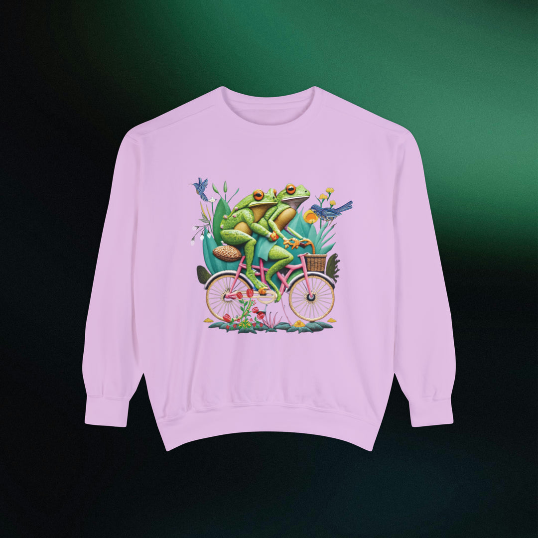 Imagin Vibes: Frogs Bicycle Sweatshirt Sweatshirt   