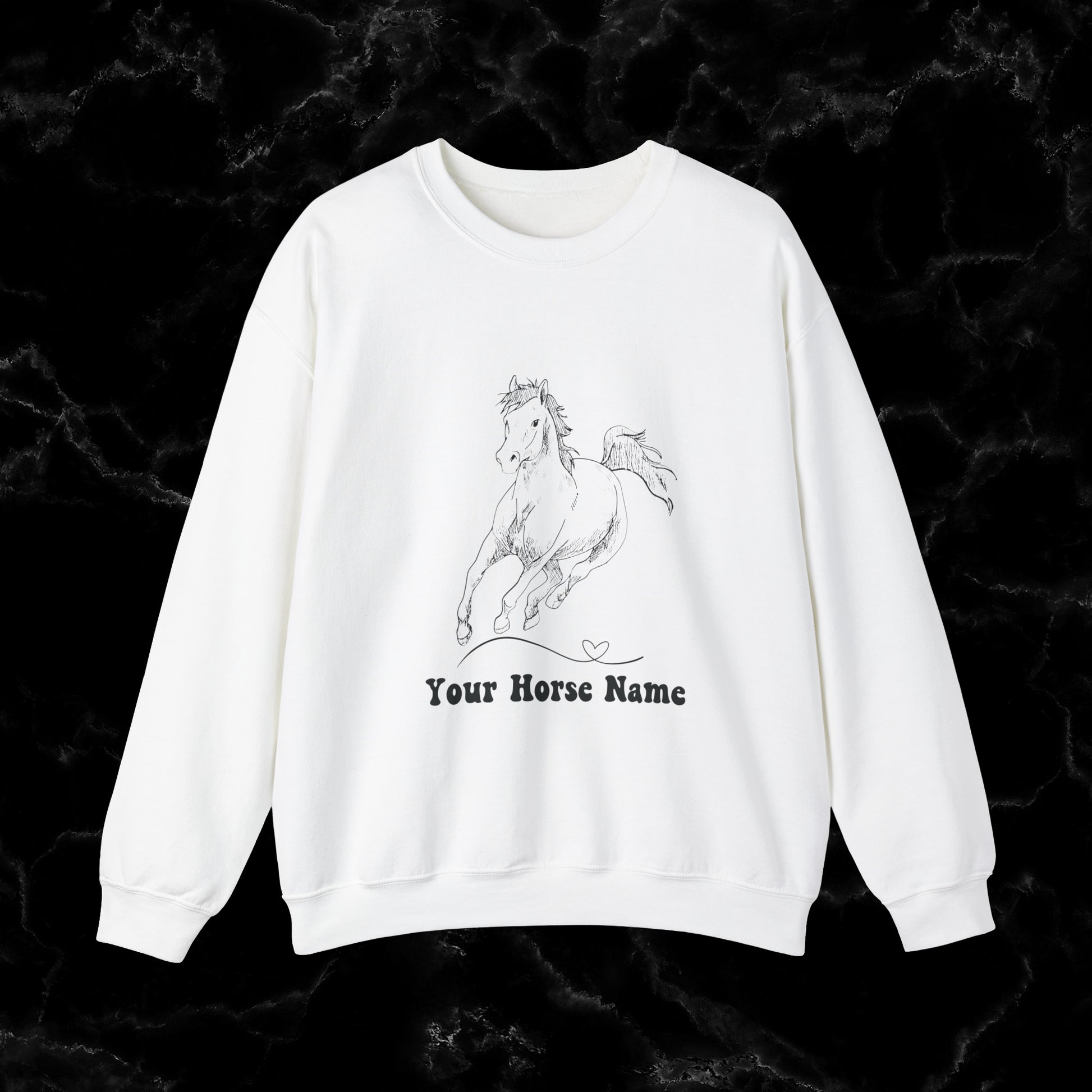 Personalized Horse Sweatshirt - Gift for Horse Owner, Perfect for Christmas, Birthdays, and Equestrian Enthusiasts - Wrap Up Warmth and Personal Connection with this Thoughtful Horse Lover's Gift Sweatshirt S White 