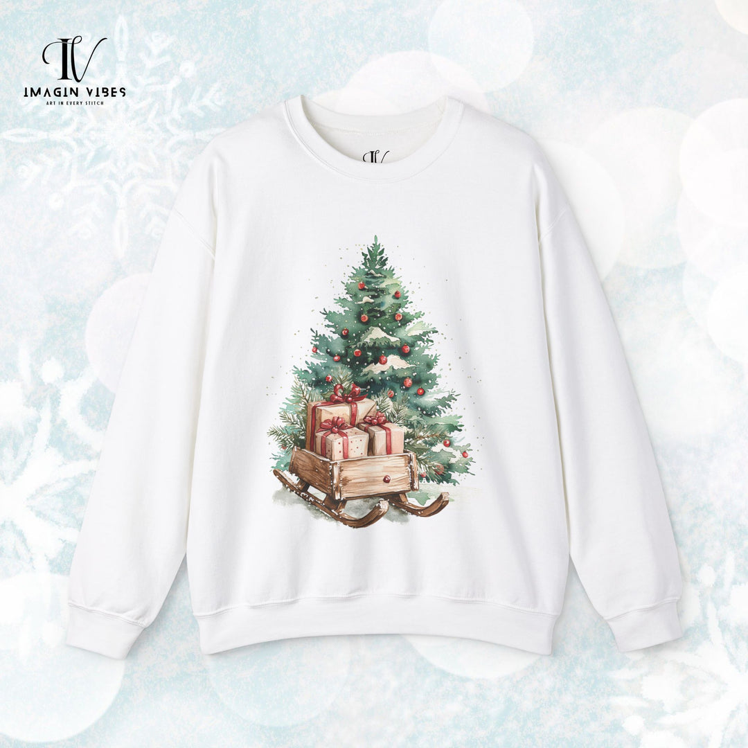 Vintage Christmas Tree & Sleigh Sweatshirt