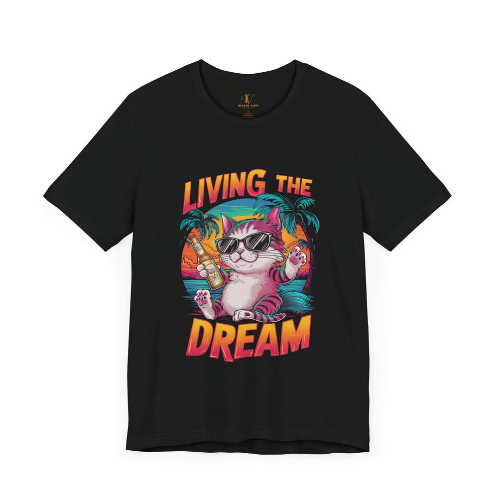 Cat T-Shirt Living the Dream Retro