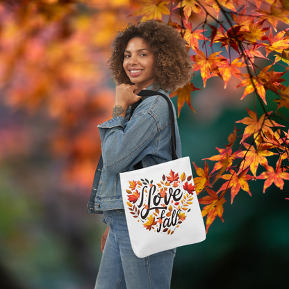 Love Fall Tote Bag | Pumpkin Bag - Fall Shoulder Bag - Fall Vibes - Fall Theme Tote Bag - Autumn Leaves Tote Bag - Gift for Her - Shopping Tote Bag Accessories   