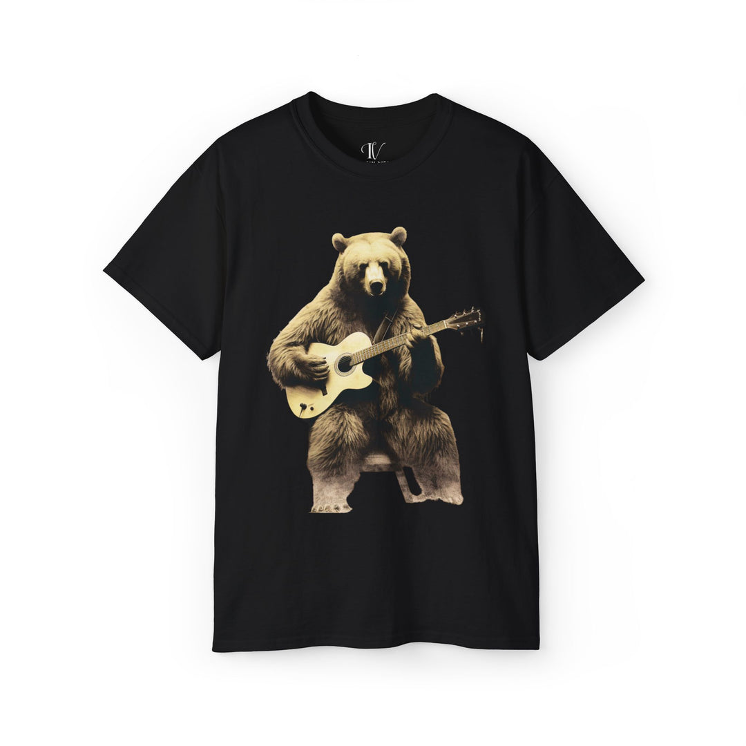 Bear Guitar Tee T-Shirt Printify Black S