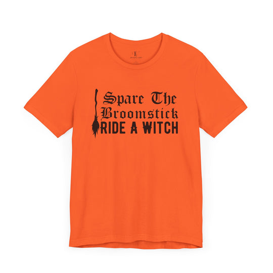 Halloween Tee - Funny Witch's Broomstick Design