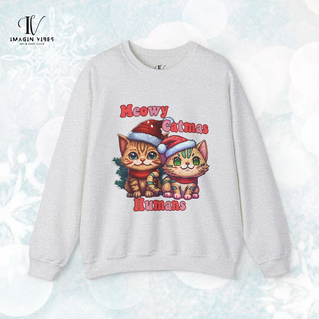 Imagin Vibes Meowy Christmas Cat Sweater: Purrfect Holiday Gift Sweatshirt   