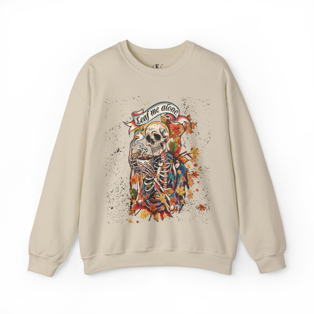 Leaf Me Alone: Grunge Skeleton Halloween Sweatshirt