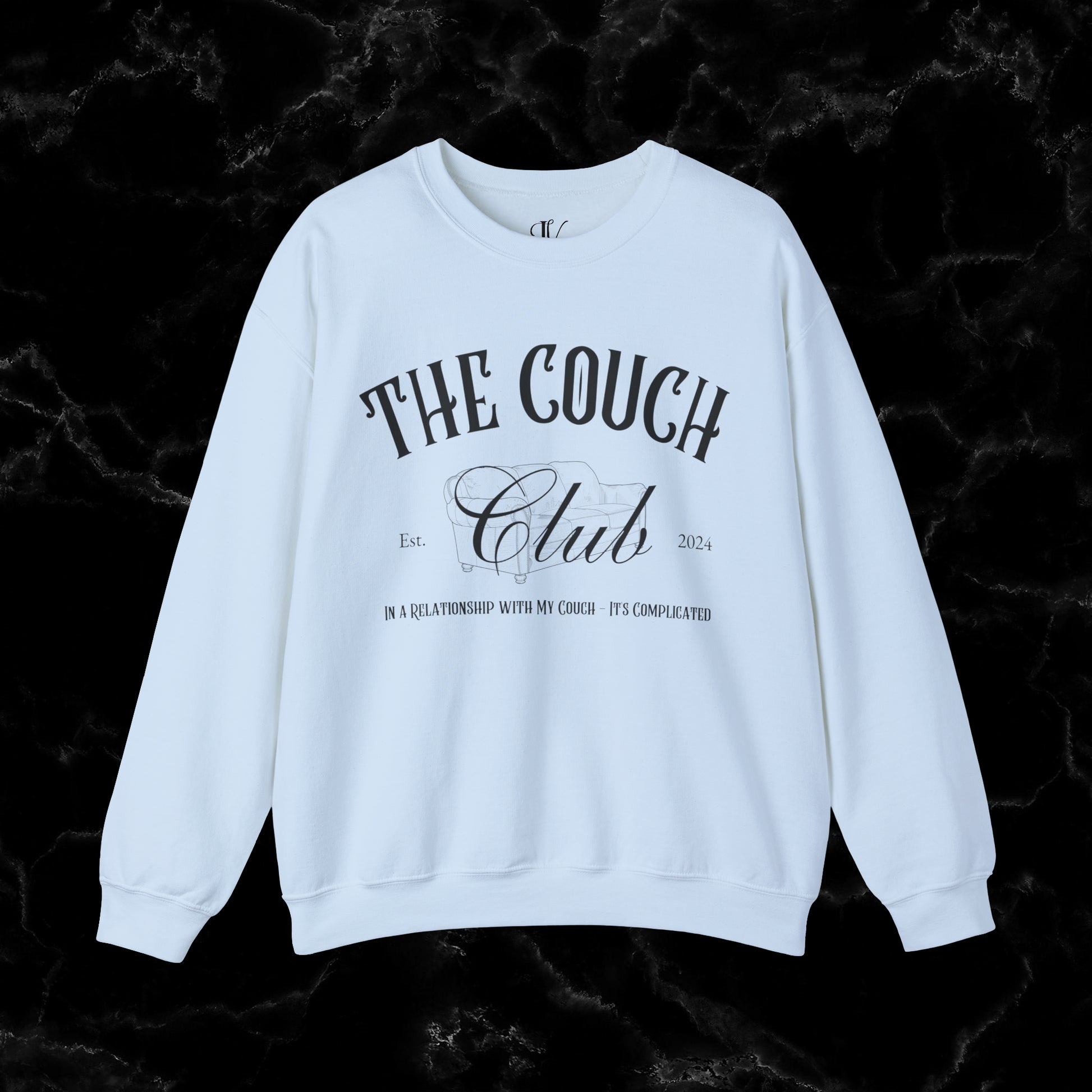 The Couch Club Crewneck Sweatshirt – Funny, Vintage, and Oversized: The Perfect Gift for Her and Your Best Friend Sweatshirt S Light Blue 